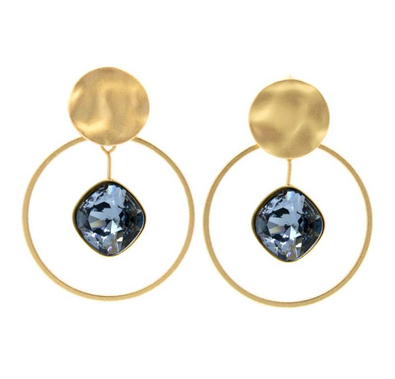 Sergio Engel Paar Ohrstecker Basics Ohrring 18 Eleganter Ohrstecker mit Plättchen und Kristall (Set aus Steckeroberteil und 2-teiligem Anhänger, 6-tlg., Set) von Sergio Engel