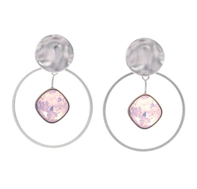 Sergio Engel Paar Ohrstecker Basics Ohrring 18 Eleganter Ohrstecker mit Plättchen und Kristall (Set aus Steckeroberteil und 2-teiligem Anhänger, 6-tlg., Set) von Sergio Engel