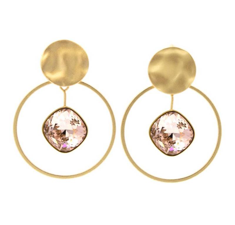 Sergio Engel Paar Ohrstecker Basics Ohrring 18 Eleganter Ohrstecker mit Plättchen und Kristall (Set aus Steckeroberteil und 2-teiligem Anhänger, 6-tlg., Set) von Sergio Engel