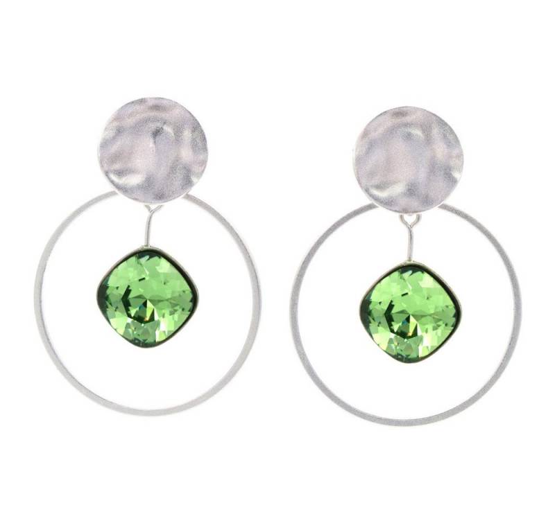 Sergio Engel Paar Ohrstecker Basics Ohrring 18 Eleganter Ohrstecker mit Plättchen und Kristall (Set aus Steckeroberteil und 2-teiligem Anhänger, 6-tlg., Set) von Sergio Engel