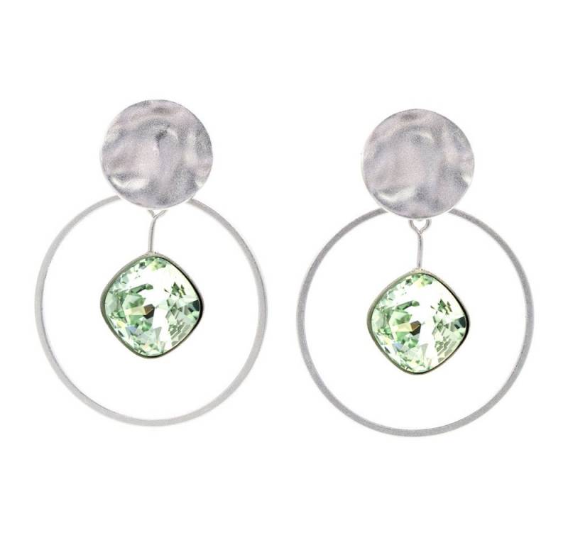 Sergio Engel Paar Ohrstecker Basics Ohrring 18 Eleganter Ohrstecker mit Plättchen und Kristall (Set aus Steckeroberteil und 2-teiligem Anhänger, 6-tlg., Set) von Sergio Engel