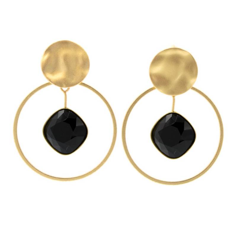 Sergio Engel Paar Ohrstecker Basics Ohrring 18 Eleganter Ohrstecker mit Plättchen und Kristall (Set aus Steckeroberteil und 2-teiligem Anhänger, 6-tlg., Set) von Sergio Engel