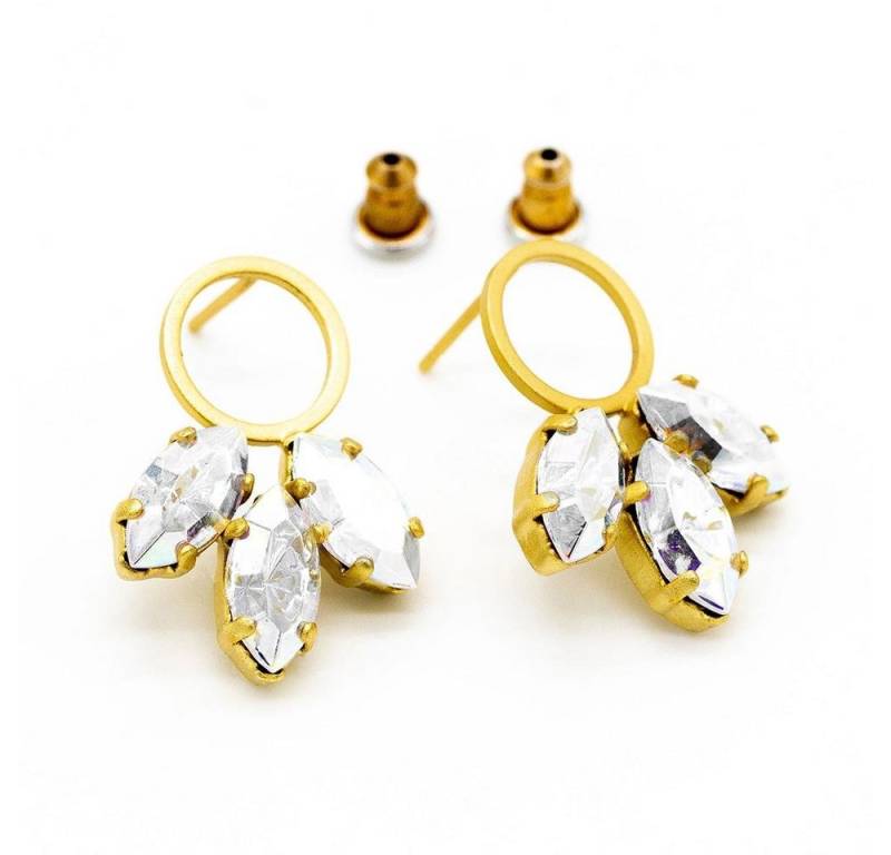 Sergio Engel Paar Ohrstecker Navette (Set, 2-tlg), Manufakturschmuck Ohrstecker mit Navette-Kristallen von Sergio Engel