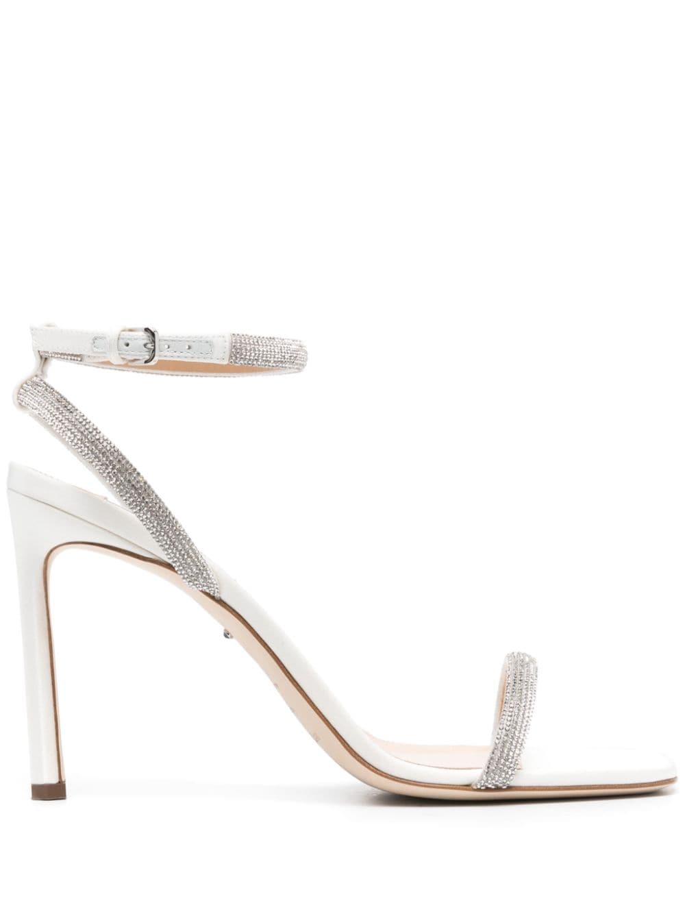 Sergio Rossi 100mm rhinestone-embellished satin sandals - Silber von Sergio Rossi