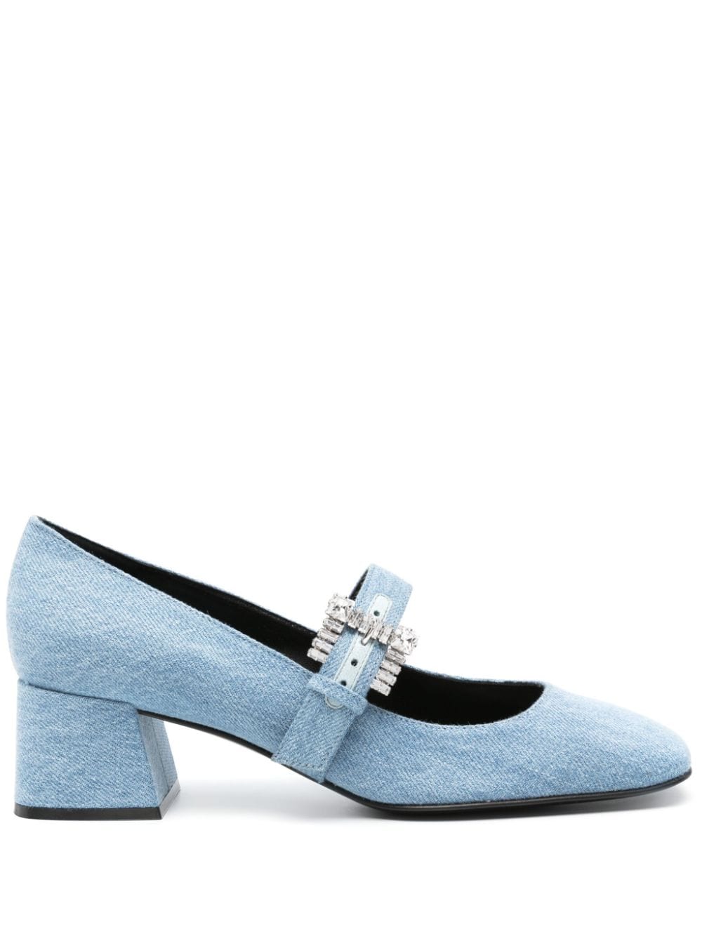 Sergio Rossi Mary Janes im Jeans-Look 50mm - Blau von Sergio Rossi