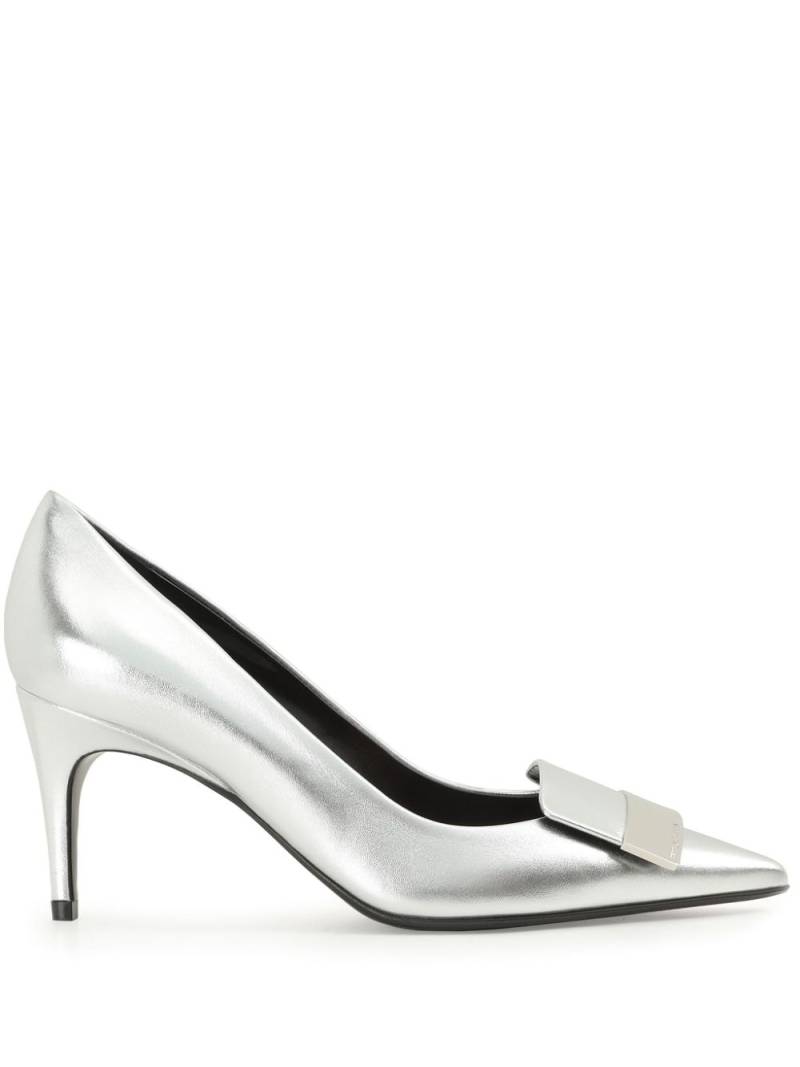 Sergio Rossi SR1 Pumps mit Metallic-Finish 75mm - Silber von Sergio Rossi