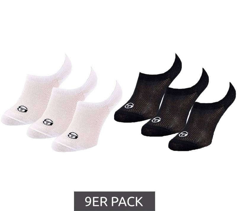 9 Paar Sergio Tacchini Invisible Footie Füßlinge kurze Sommer-Socken Baumwoll-Strümpfe Schwarz oder Weiß von Sergio Tacchini