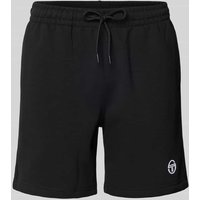 SERGIO TACCHINI Regular Fit Sweatshorts mit Logo-Stitching Modell 'SIMBA' in Black, Größe M von Sergio Tacchini