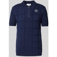 SERGIO TACCHINI Slim Fit Poloshirt mit Strukturmuster Modell 'LORENZO' in Dunkelblau, Größe XXL von Sergio Tacchini