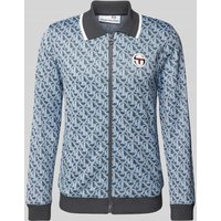 SERGIO TACCHINI Sweatjacke mit Label-Patch Modell 'PERRY' in Hellblau, Größe S von Sergio Tacchini
