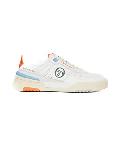 Sergio Tacchini BB Court Low Unisex für Damen Herren Sneaker Schnürschuh Schuhe White SEEDPEARL ORANGE Clown (3404) Gr. 41 von Sergio Tacchini