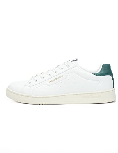 Sergio Tacchini Capri Herren Sneaker Schnürschuh Herrenschuh Schuhe für Herren White DK Green (358) Gr. 43 von Sergio Tacchini