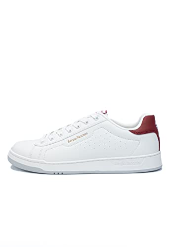 Sergio Tacchini Capri Herren Sneaker Schnürschuh Herrenschuh Schuhe für Herren White RED (79) Gr. 44 von Sergio Tacchini