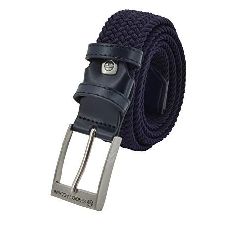 Sergio Tacchini Elastischer Geflochtener Gürtel Herren Damen, Gürtel mit Echtleder & Geschenkbox, Flechtgürtel für Jeans, Freizeit & Business von Sergio Tacchini