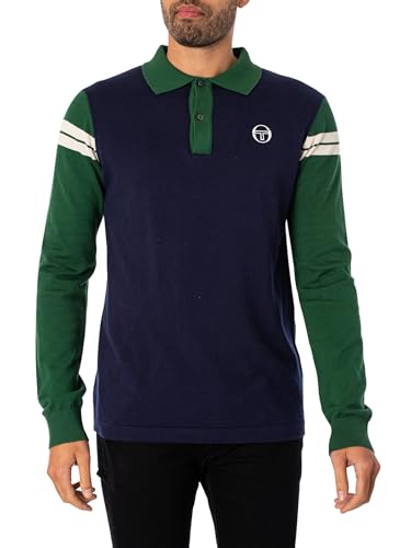 Sergio Tacchini Herren Ravi Langarm-Poloshirt, Blau, M von Sergio Tacchini