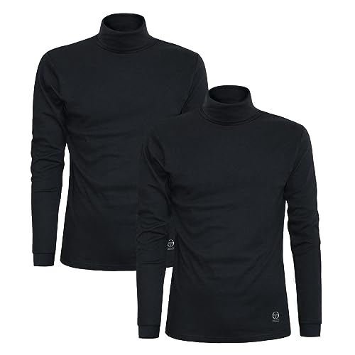 Sergio Tacchini Herren Rollkragen Pullover Turtleneck Warm, 2er Pack Schwarz L von Sergio Tacchini