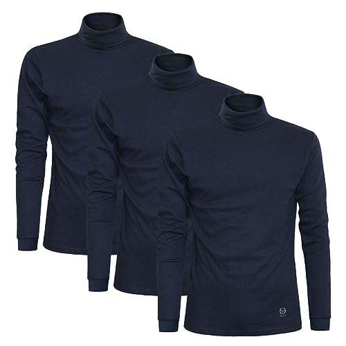 Sergio Tacchini Herren Rollkragen Pullover Turtleneck Warm, 3er Pack Blau XXL von Sergio Tacchini