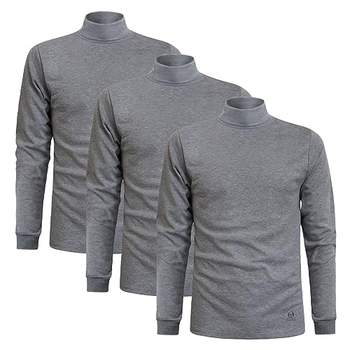 Sergio Tacchini Herren Rollkragen Pullover Turtleneck Warm, 3er Pack Grau XXL von Sergio Tacchini