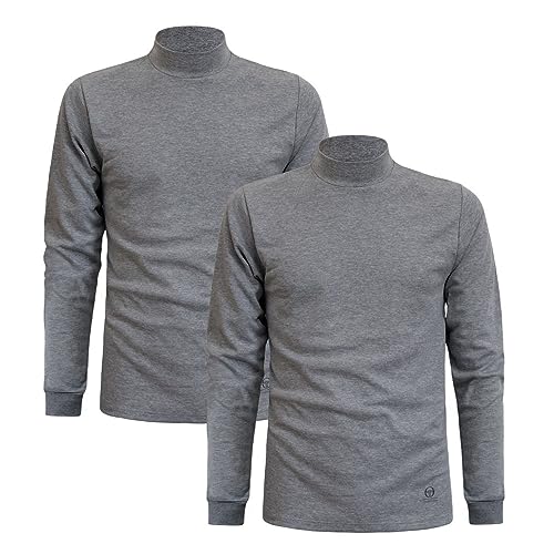 Sergio Tacchini Herren Rollkragen Pullover Warm Baumwolle, 2er Pack Grau XXL von Sergio Tacchini