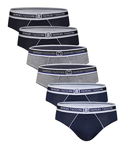 Sergio Tacchini Herren Slips Cotton Stretch Baumwolle, Art. 9001 6er-Pack Mehrfarbig L von Sergio Tacchini