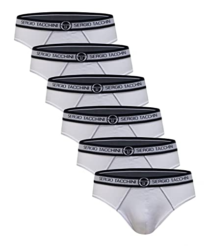 Sergio Tacchini Herren Slips Cotton Stretch Baumwolle, Art. 9001 6er-Pack Weiß M von Sergio Tacchini