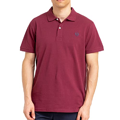 Sergio Tacchini Iconic Herren-Poloshirt, Bordeaux/Marineblau, rot, XL von Sergio Tacchini