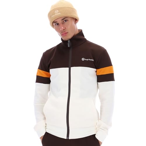 Sergio Tacchini Jonnie Block Trainingsjacke für Herren, Schwarz und cremefarben, Gardenia/Java/Marmelade, XL von Sergio Tacchini