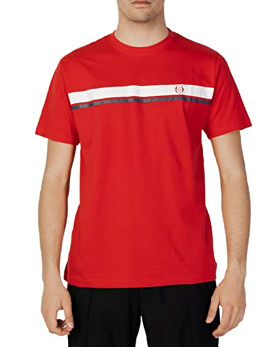 Sergio Tacchini SS T Shirt Stripe A, Redwhtnavy, Medium von Sergio Tacchini