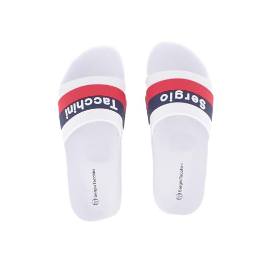 Sergio Tacchini San Remo White Navy Slipper Badelatschen 41 von Sergio Tacchini