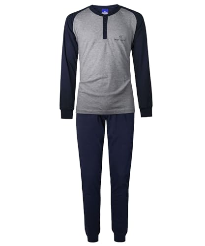 Sergio Tacchini Schlafanzug Herren Lang Baumwolle, Art. 35B4 Grau XXL von Sergio Tacchini