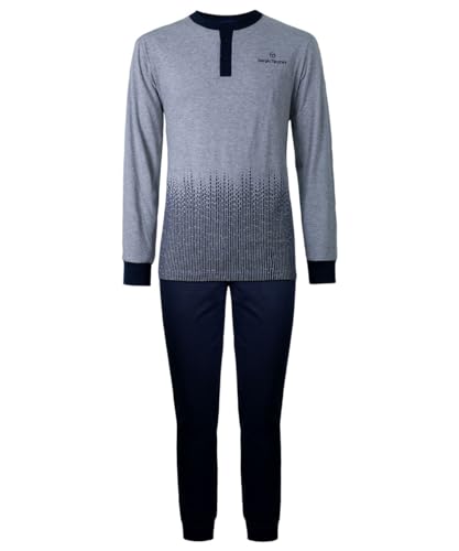 Sergio Tacchini Schlafanzug Herren Lang Baumwolle, Art. 35B5 Grau XXL von Sergio Tacchini
