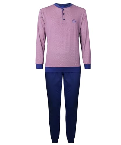 Sergio Tacchini Schlafanzug Herren Lang Baumwolle, Art. 35B6 Rot L von Sergio Tacchini