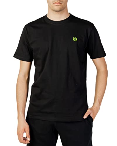 Sergio Tacchini Small Logo Fluo TS Schwarz/Acid Grün L, Schwarz Fluo Grün Säure von Sergio Tacchini