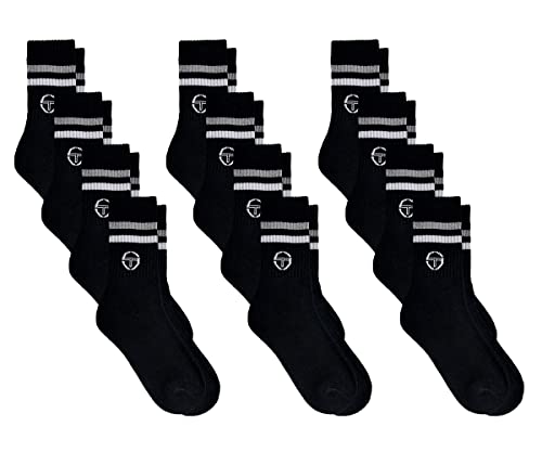 Sergio Tacchini Socken Tennis für Herren 12er Pack Schwarz 39/42 von Sergio Tacchini