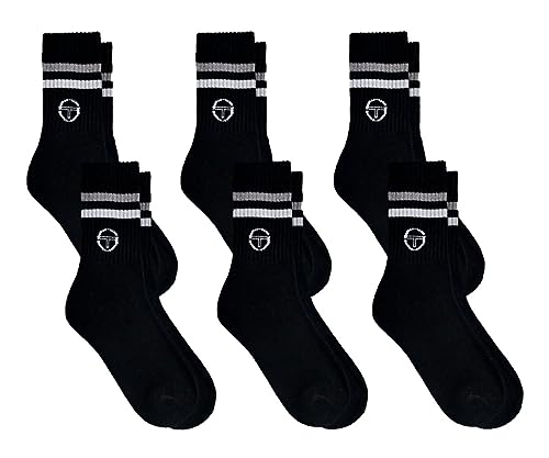 Sergio Tacchini Socken Tennis für Herren 6er Pack Schwarz 39/42 von Sergio Tacchini