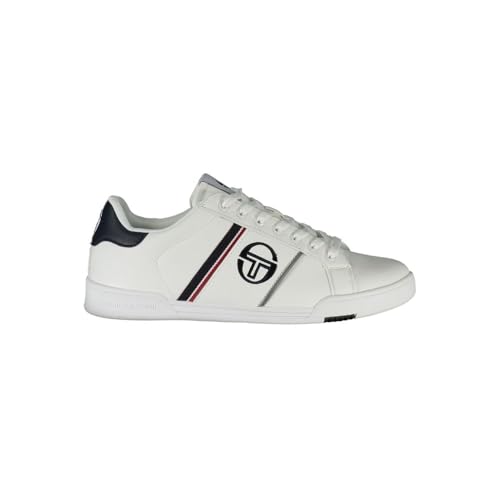 Sergio Tacchini Sportliche Herren-Sneaker mit kontrastierender Schnürung, Weiss/opulenter Garten, 41 EU von Sergio Tacchini