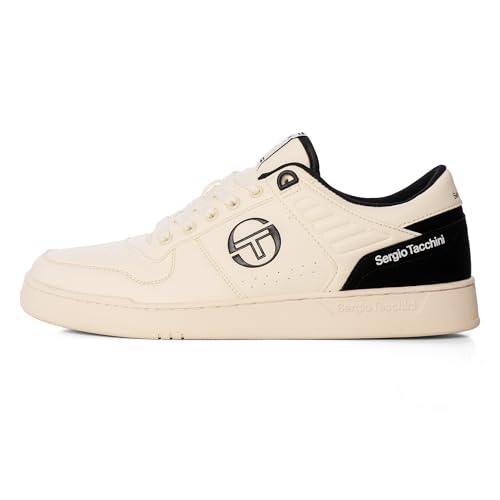 Sergio Tacchini Varese Herren Sneaker Schnürschuh Herrenschuh Schnürer Schuhe für Herren Off White Black (2933) Gr. 42 von Sergio Tacchini