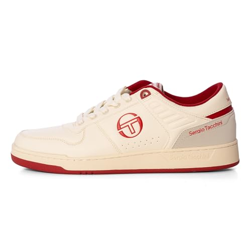 Sergio Tacchini Varese Herren Sneaker Schnürschuh Herrenschuh Schnürer Schuhe für Herren Off White RED (3445) Gr. 44 von Sergio Tacchini