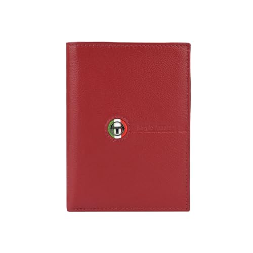 Sergio Tacchini Vertikale Herren-Geldbörse aus echtem Leder, Schlank mit Kartenfächern von Sergio Tacchini