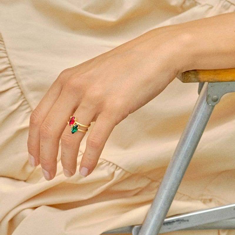 Ring Golden Oder Silbern Mit Glaskristall Farbe Crystal Matt, Mehr Farben Wählbar. Handmade Jewelry. Hochzeitsschmuck von SergioEngeljewelry