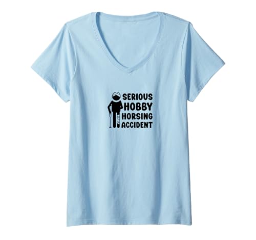 Damen Serious Hobby Horsing Accident | Lustiges Outfit | T-Shirt mit V-Ausschnitt von Serious Hobby Horsing Accident | Outfit