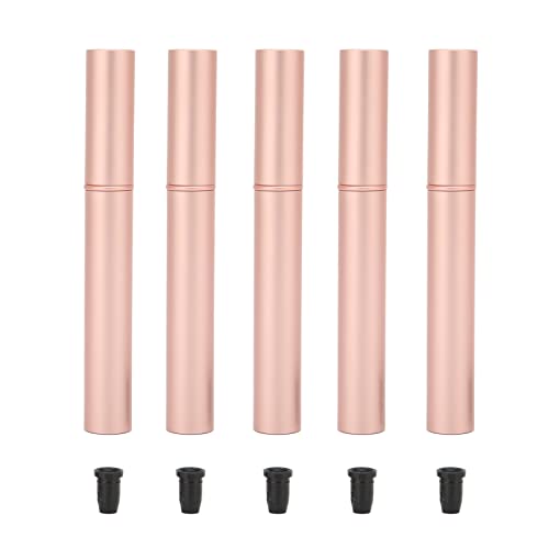 Leere Mascara-Röhre, 5 Stück, Metallschale, Wimperncreme-Behälter, Weiche Bürste, Tragbarer Wimpernbehälter Für Make-up (Roségold) von Serlium