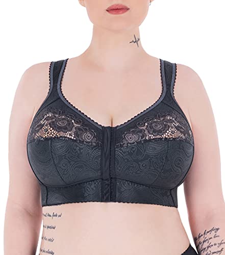 SERMIJA Der Büstenhalter Soft Minimizer, ohne Bügel, mit Frontverschluss, von Serie Lingerie 85F,Graphit von Sermija