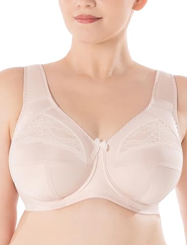 Sermija Bequemer BH Damen mit Bügel - Weicher Feuchtigkeitsregulierender Damen-BH - Stützender Komfort BH Damen, Cremefarben, 85G von Sermija