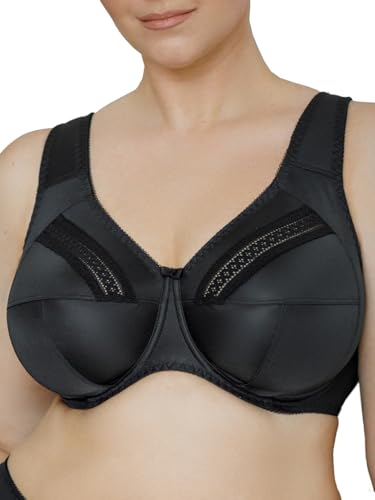 Sermija Bequemer BH Damen mit Bügel - Weicher Feuchtigkeitsregulierender - Stützender Komfort BH Damen, Schwarz, 80J Sermija Bequemer BH Damen mit Bügel - Weicher Feuchtigkeitsregulierender - Stützender Komfort BH Damen, Schwarz, 80J von Sermija