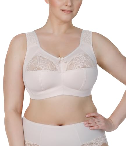 Sermija - Bequemer BH Damen ohne Bügel - Weicher Feuchtigkeitsregulierender Damen-BH - Stützender Komfort BH Damen, Cremefarben, 105G von Sermija