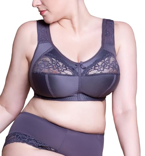 Sermija - Bequemer BH Damen ohne Bügel - Weicher Feuchtigkeitsregulierender Damen-BH - Stützender Komfort BH Damen, Dunkelviolett, 105C Sermija - Bequemer BH Damen ohne Bügel - Weicher Feuchtigkeitsregulierender Damen-BH - Stützender Komfort BH Damen, Dunkelviolett, 105C von Sermija