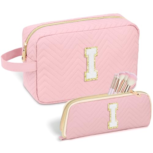 Niedliche Make-up-Tasche, Kosmetiktasche, Reise-Kulturbeutel, Geburtstagsgeschenk für Frauen, sie, Mutter, Freundin, Ehefrau, Lehrer, Helles Pink, I, I Niedliche Make-up-Tasche, Kosmetiktasche, Reise-Kulturbeutel, Geburtstagsgeschenk für Frauen, sie, Mutter, Freundin, Ehefrau, Lehrer, Helles Pink, I, I von Sernaxi