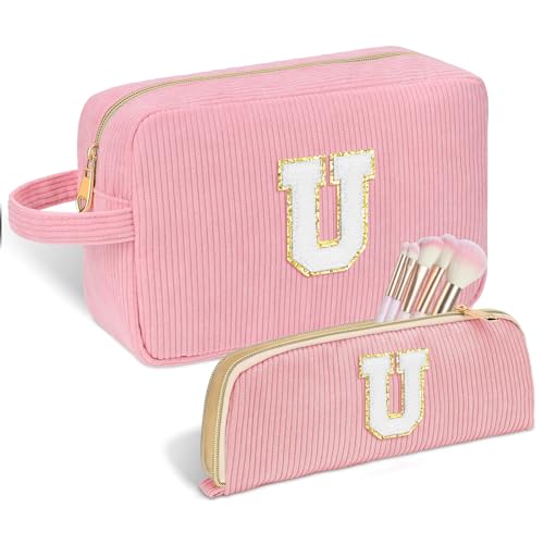 Niedliche Make-up-Tasche, Kosmetiktasche, Reise-Kulturbeutel, Geburtstagsgeschenk für Frauen, sie, Mutter, Freundin, Ehefrau, Lehrer, Pink, U, U Niedliche Make-up-Tasche, Kosmetiktasche, Reise-Kulturbeutel, Geburtstagsgeschenk für Frauen, sie, Mutter, Freundin, Ehefrau, Lehrer, Pink, U, U von Sernaxi