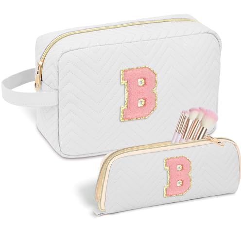 Niedliche Make-up-Tasche, Kosmetiktasche, Reise-Kulturbeutel, Geburtstagsgeschenk für Frauen, sie, Mutter, Freundin, Ehefrau, Lehrer, Weiss/opulenter Garten, B, B Niedliche Make-up-Tasche, Kosmetiktasche, Reise-Kulturbeutel, Geburtstagsgeschenk für Frauen, sie, Mutter, Freundin, Ehefrau, Lehrer, Weiss/opulenter Garten, B, B von Sernaxi